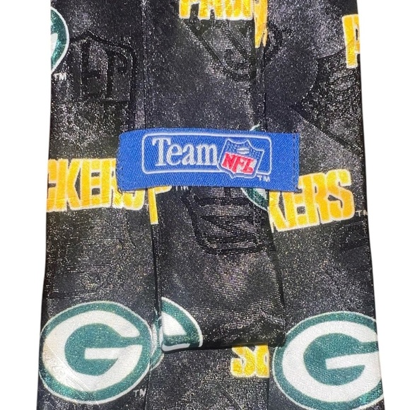 EUC Green Bay Packers NFL Team Apparel Black Navy Blue Men’s Neck Tie Set - Picture 7 of 7